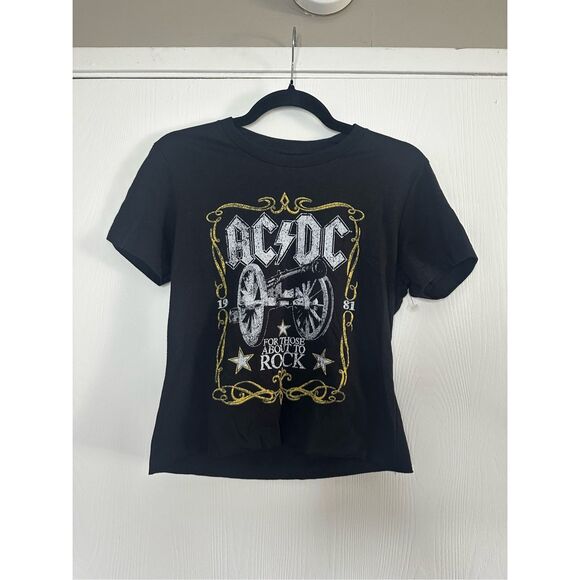 ACDC For Those About to Rock Tee Raw Hem Size Small - Picture 1 of 5